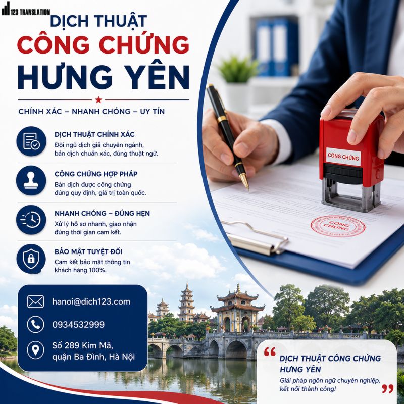 Dịch thuật công chứng Hưng Yên – Giải pháp nhanh chóng, chính xác và uy tín
