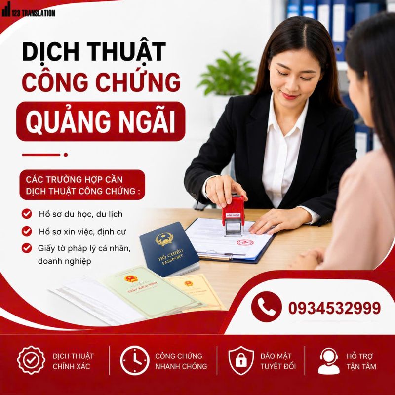 Dịch thuật công chứng quảng ngãi 2026