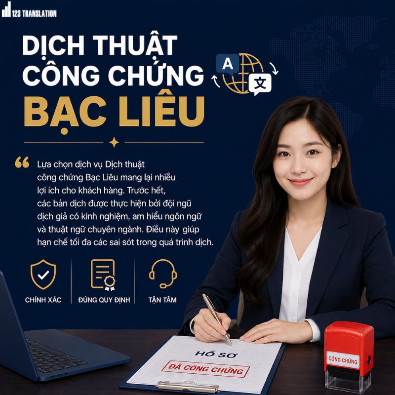 Dịch thuật công chứng Bạc Liêu