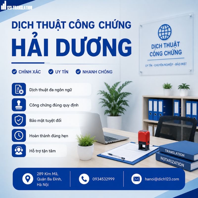 Dịch thuật công chứng Hải Dương