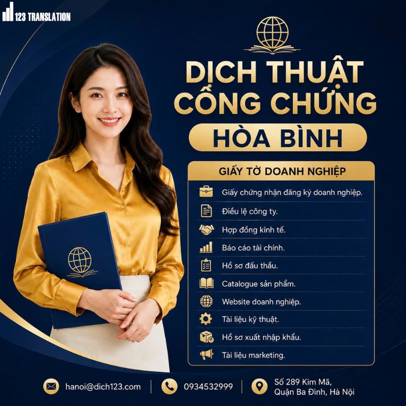 Dịch thuật công chứng Hoà Bình
