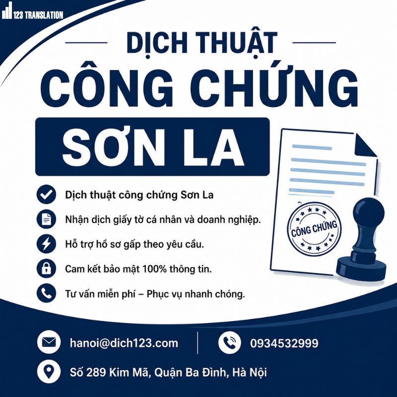 Dịch thuật công chứng Sơn La 2026