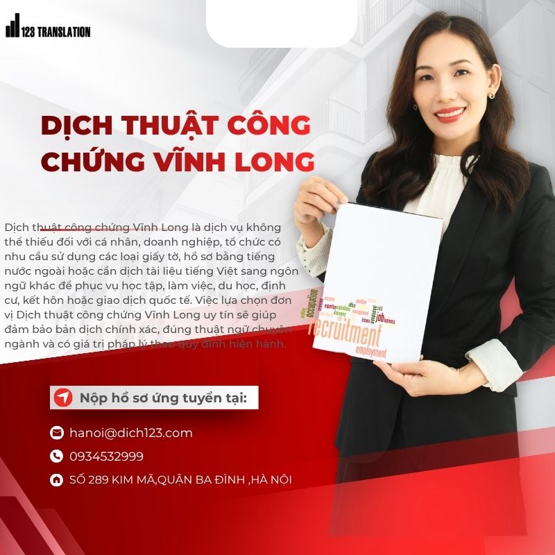 Dịch thuật công chứng Vĩnh Long uy tín, nhanh chóng, chính xác và đúng pháp luật 2026