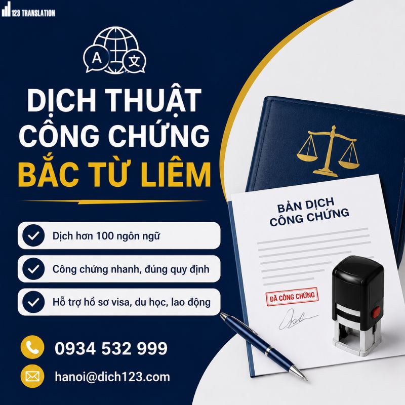 Dịch thuật công chứng Bắc Từ Liêm