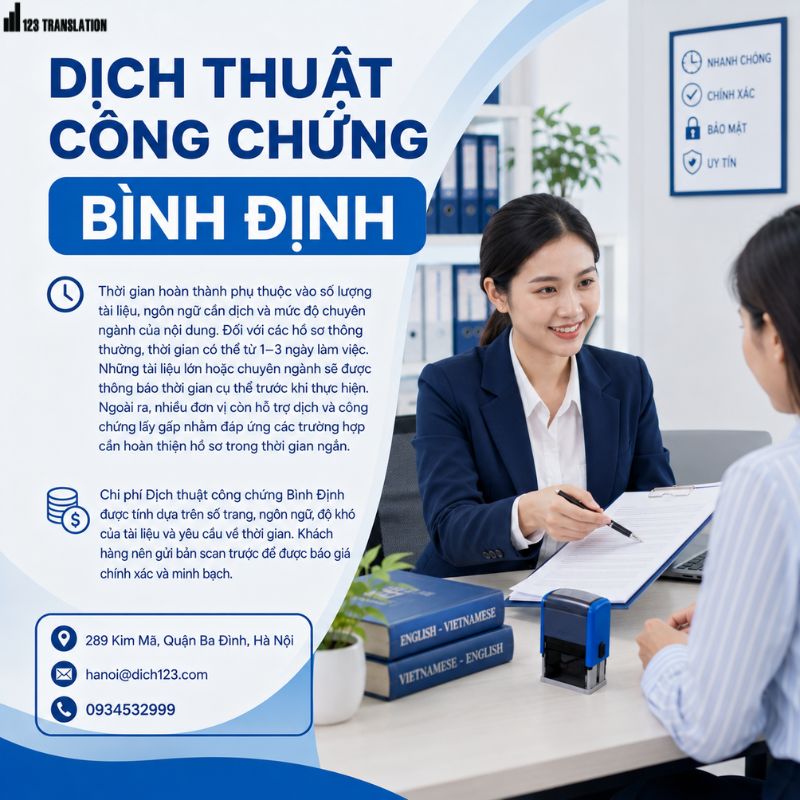 Dịch thuật công chứng Bình Định