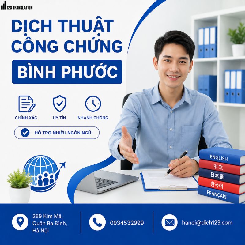 Dịch thuật công chứng Bình Phước