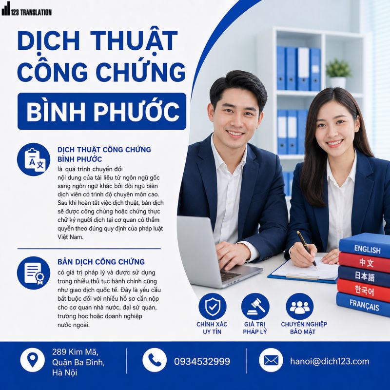 Dịch thuật công chứng Bình Phước