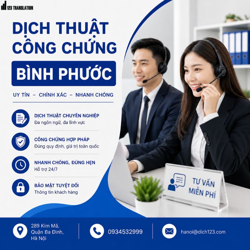 Dịch thuật công chứng Bình Phước