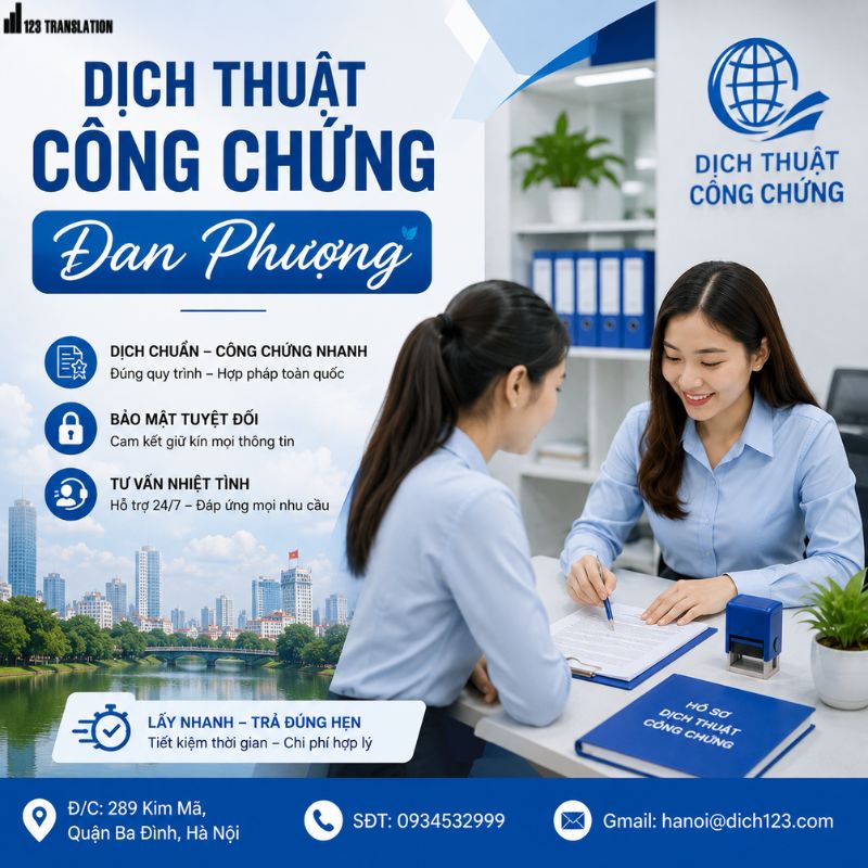 Dịch thuật công chứng Đan Phượng