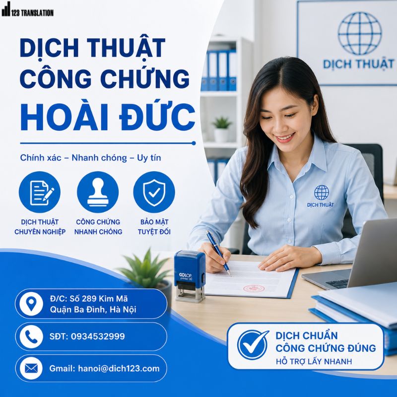 Dịch thuật công chứng Hoài Đức