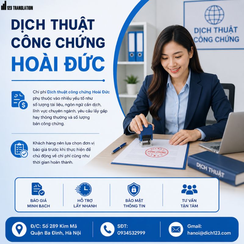 Dịch thuật công chứng Hoài Đức