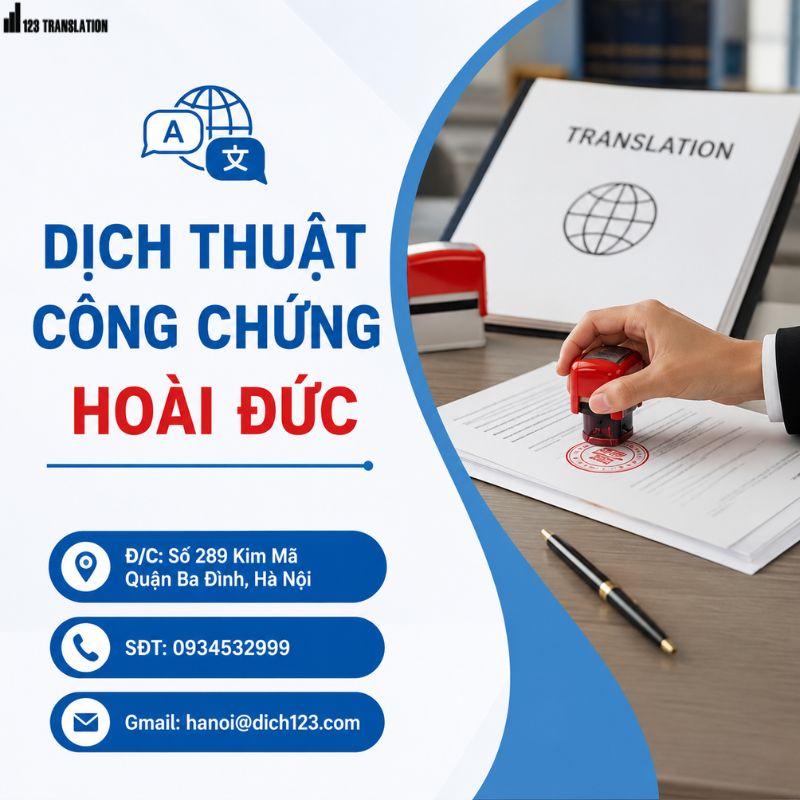 Dịch thuật công chứng Hoài Đức