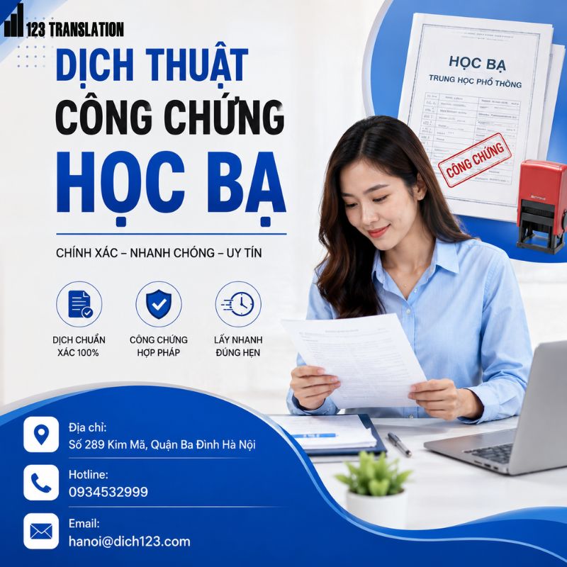 Dịch 123 dịch thuật công chứng học bạ