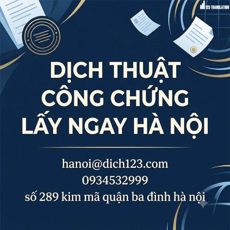 Dịch thuật công chứng lấy ngay Hà Nội 2026