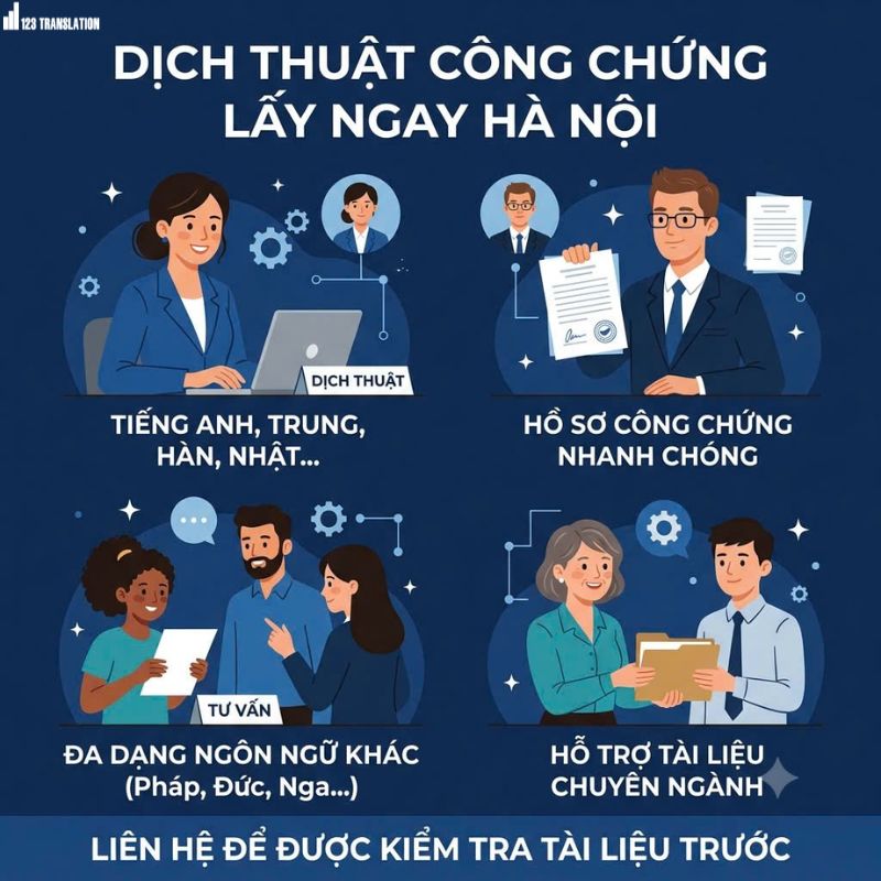 Dịch thuật công chứng lấy ngay Hà Nội 2026