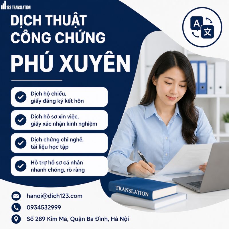 Dịch thuật công chứng Phú Xuyên 2026