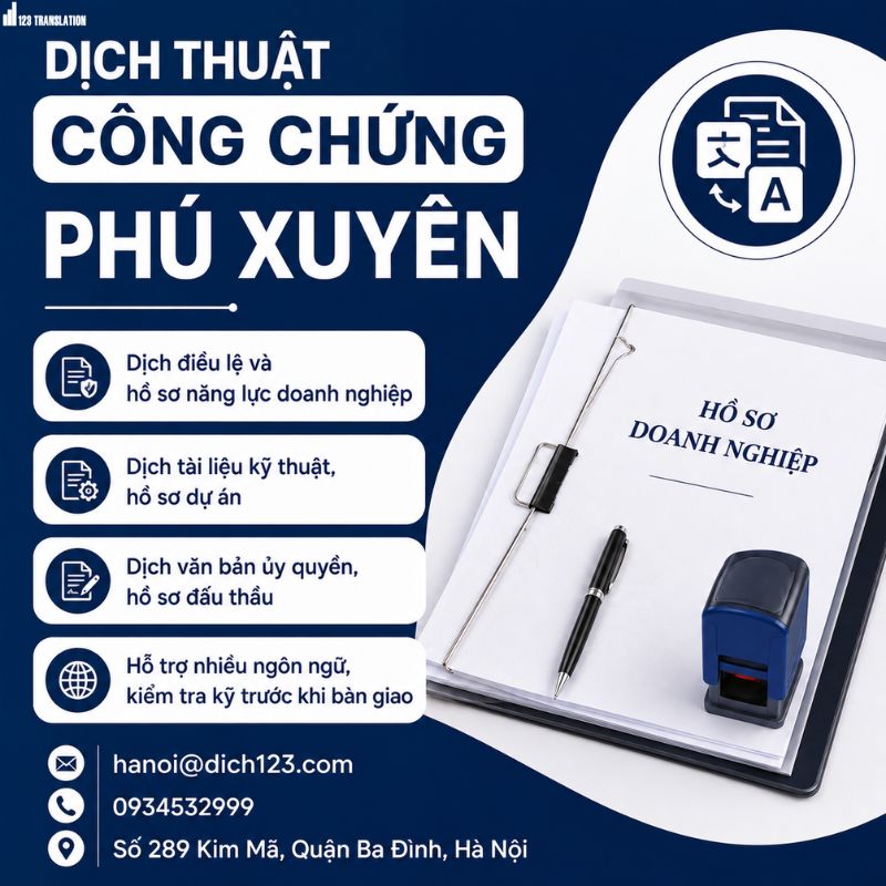 Dịch thuật công chứng Phú Xuyên 2026