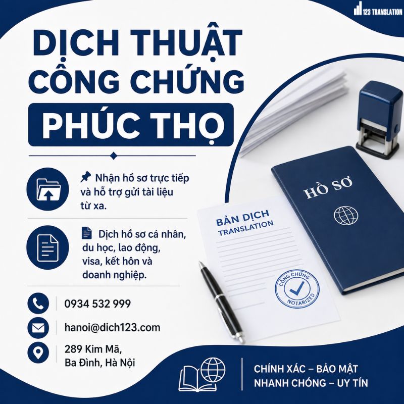 Dịch thuật công chứng Phúc Thọ 2026