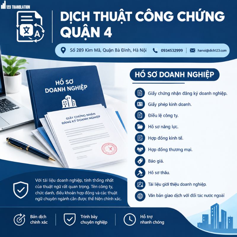 Dịch thuật công chứng quận 4