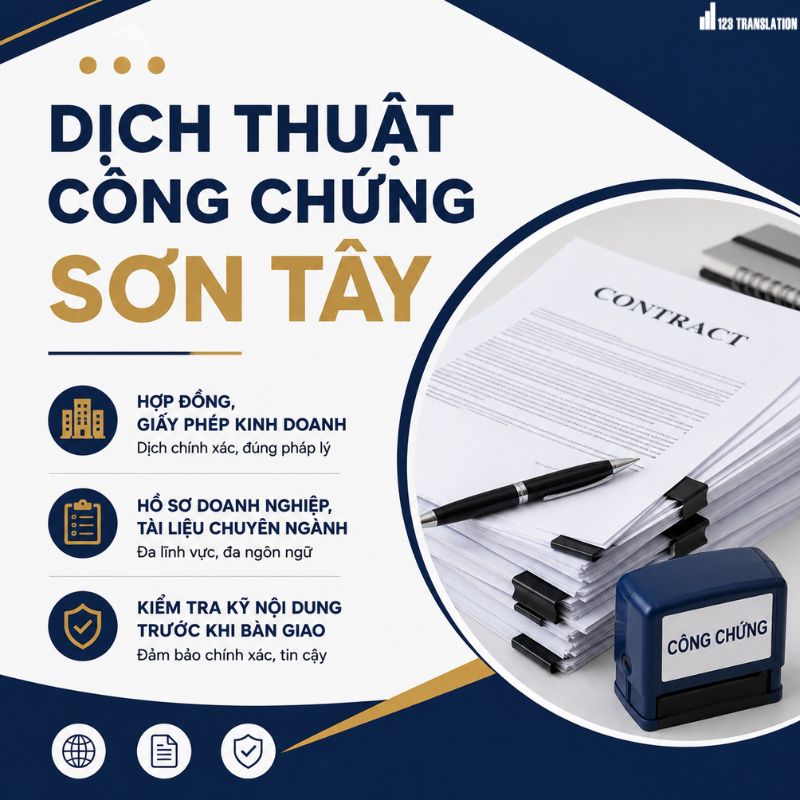 Dịch thuật công chứng Sơn Tây 2026