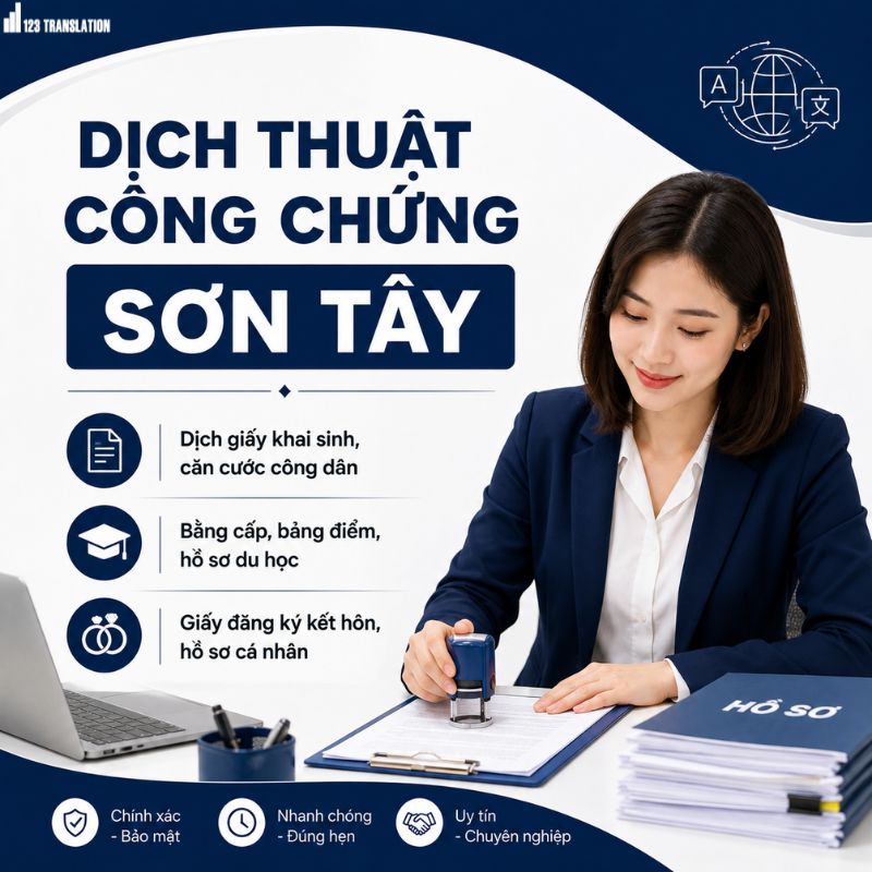 Dịch thuật công chứng Sơn Tây 2026