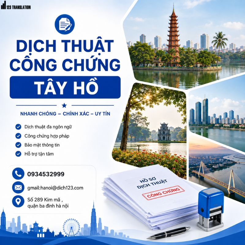 Dịch thuật công chứng Tây Hồ