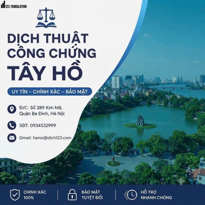 Dịch thuật công chứng Tây Hồ