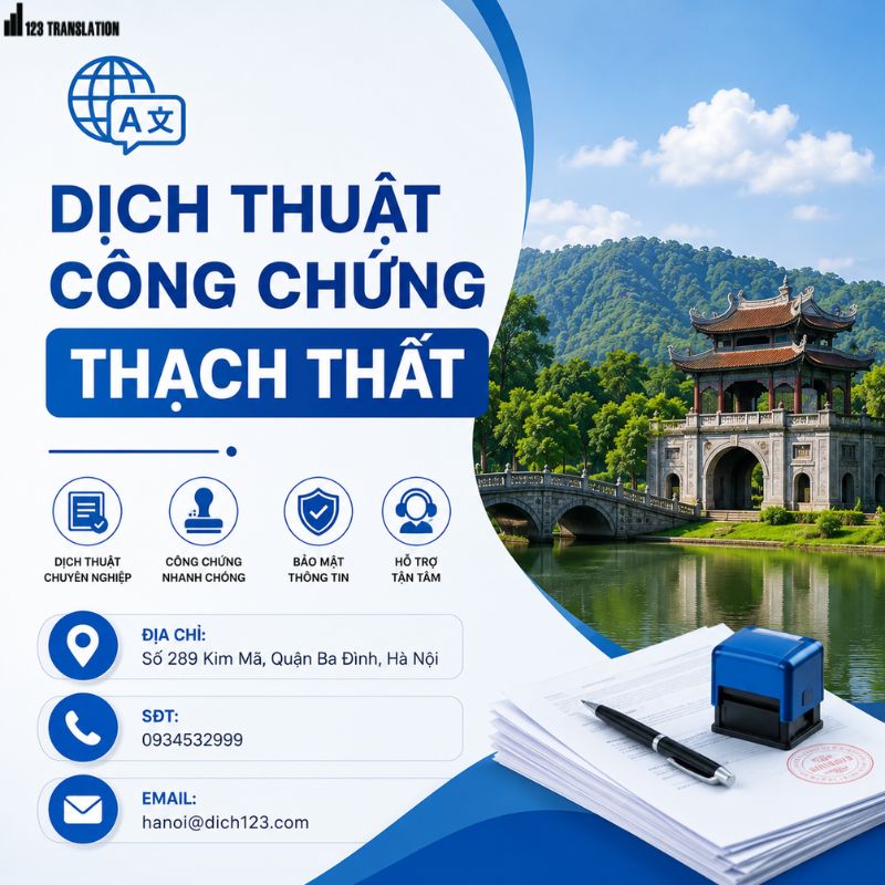 Dịch thuật công chứng Thạch Thất