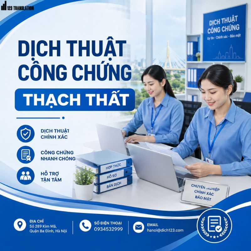 Dịch thuật công chứng Thạch Thất