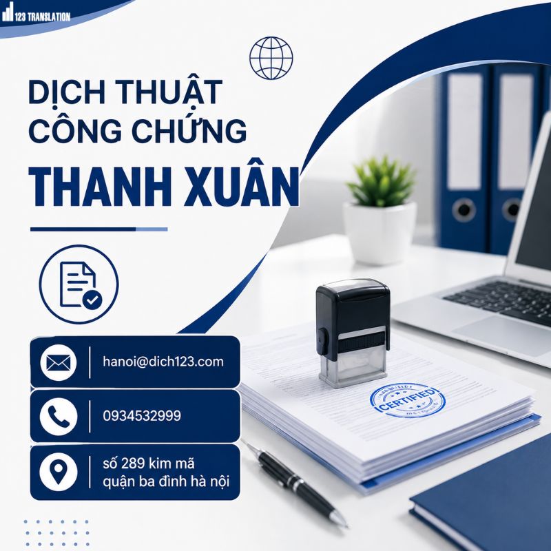 Dịch thuật công chứng Thanh Xuân 2026