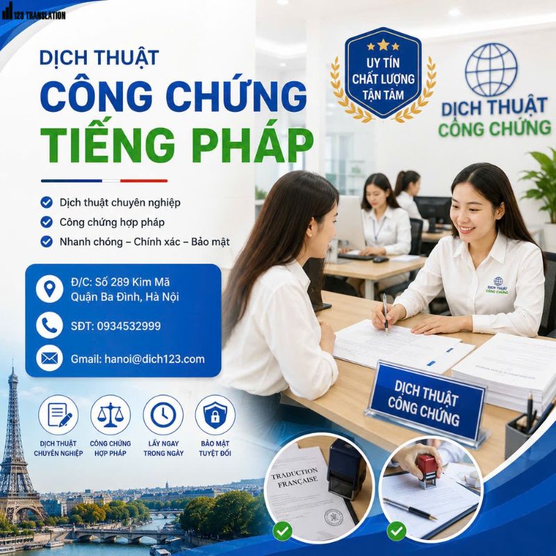 Dịch thuật công chứng Tiếng Pháp 