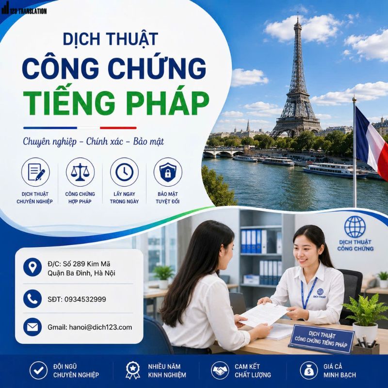 Dịch thuật công chứng Tiếng Pháp 