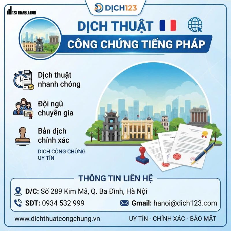 Dịch thuật công chứng Tiếng Pháp