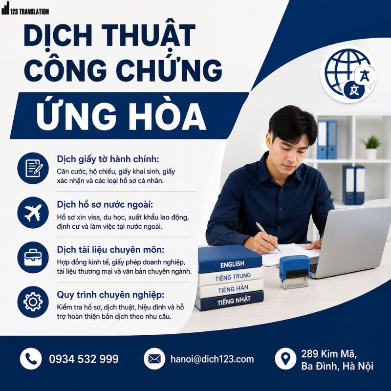 Dịch thuật công chứng Ứng Hòa 2026