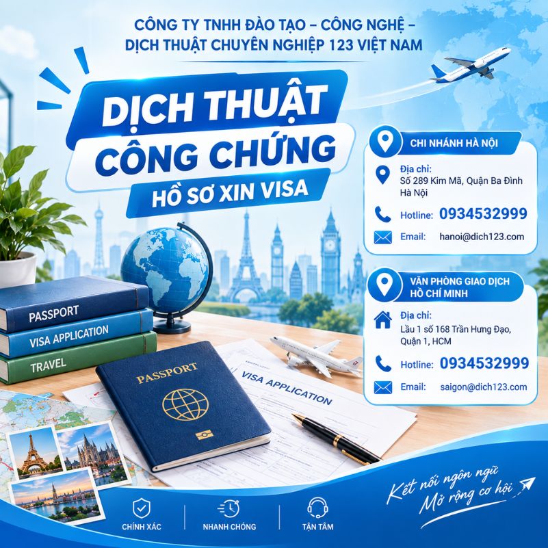 Dịch thuật công chứng hồ sơ xin visa