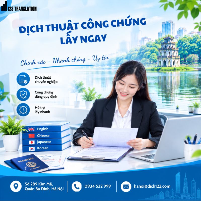 Dịch thuật công chứng lấy ngay 2026