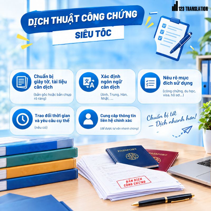 Dịch thuật công chứng siêu tốc 2026 – Giải pháp hoàn thiện hồ sơ nhanh chóng, chính xác