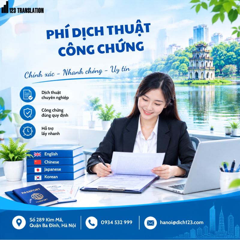 Phí dịch thuật công chứng 2026 : Bảng giá, cách tính và những lưu ý quan trọng