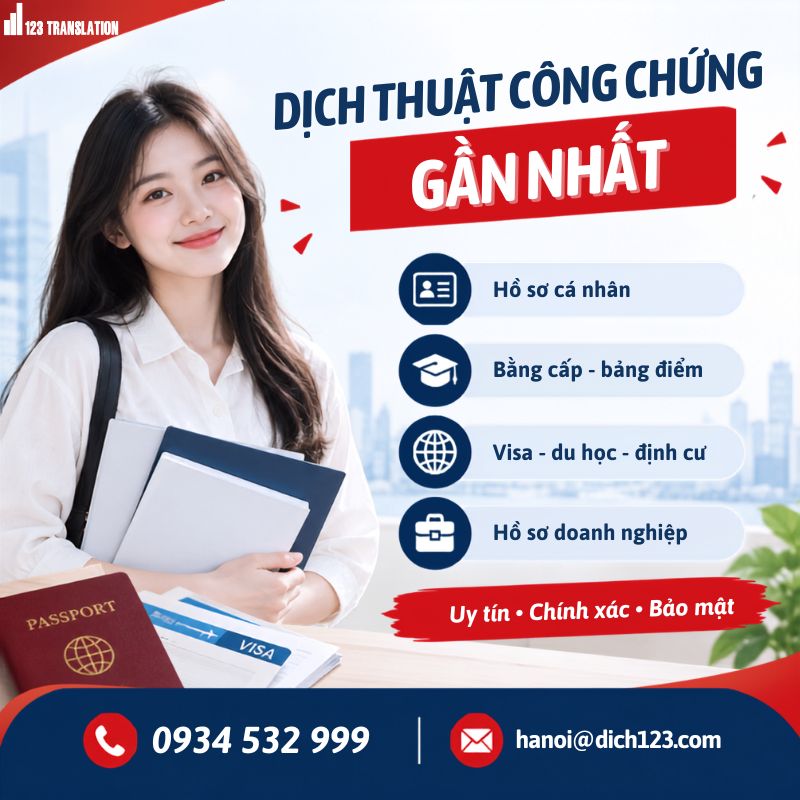 Dịch thuật công chứng gần nhất 2026 – Giải pháp dịch hồ sơ nhanh chóng, thuận tiện