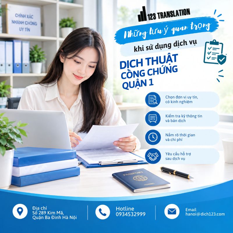 Dịch thuật công chứng Quận 1 uy tín, chuyên nghiệp, hỗ trợ hồ sơ nhanh chóng