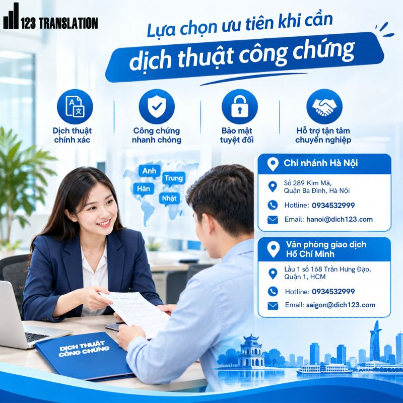 Top 10 dịch thuật công chứng Hoàn Kiếm uy tín, chuyên nghiệp tại Hà Nội